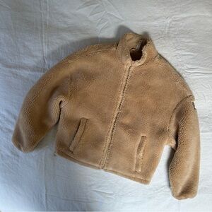 ALO Yoga | Tan Fleece Bomber Jacket | S